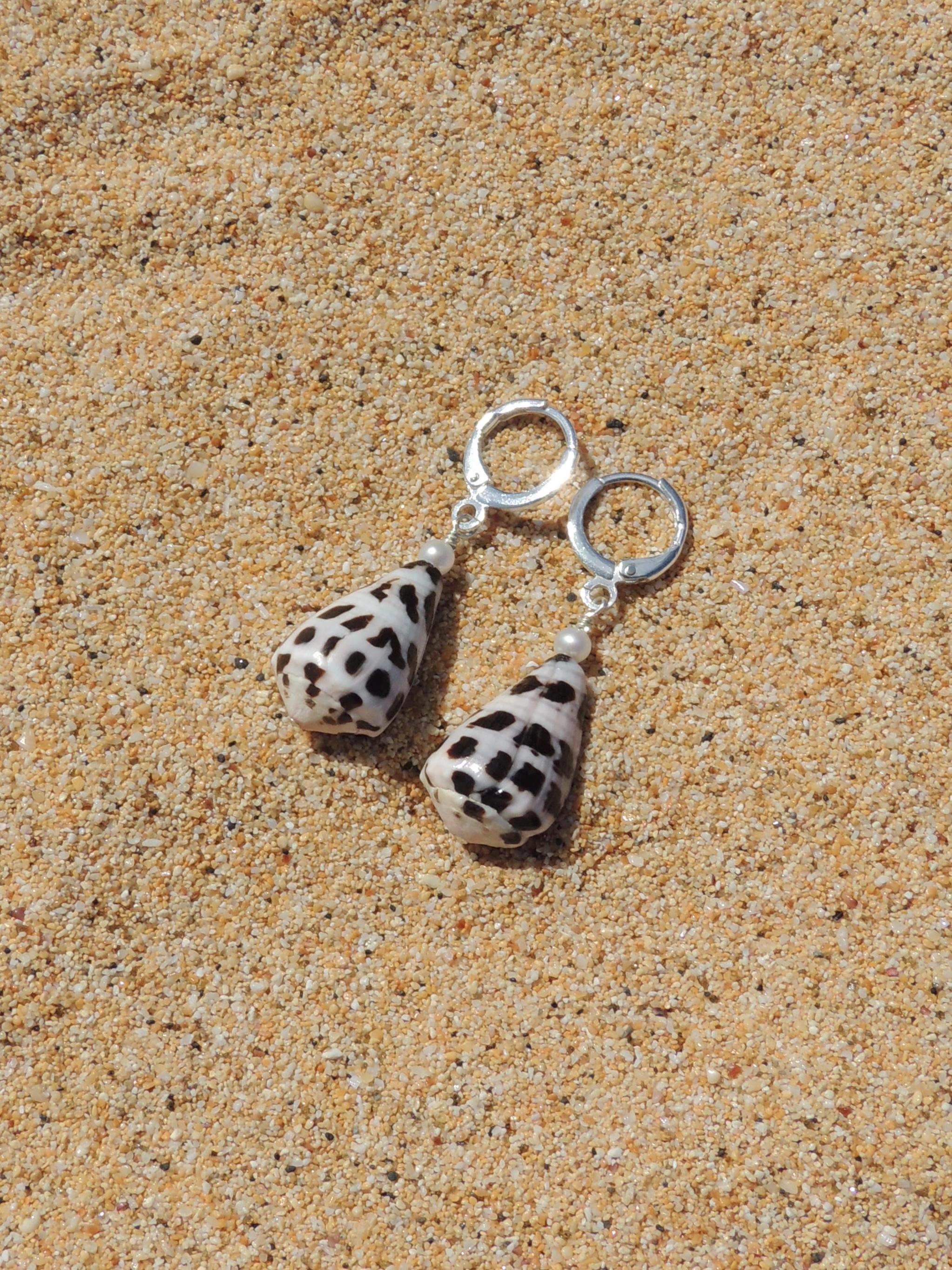 Hebrew Cone Shell Huggies