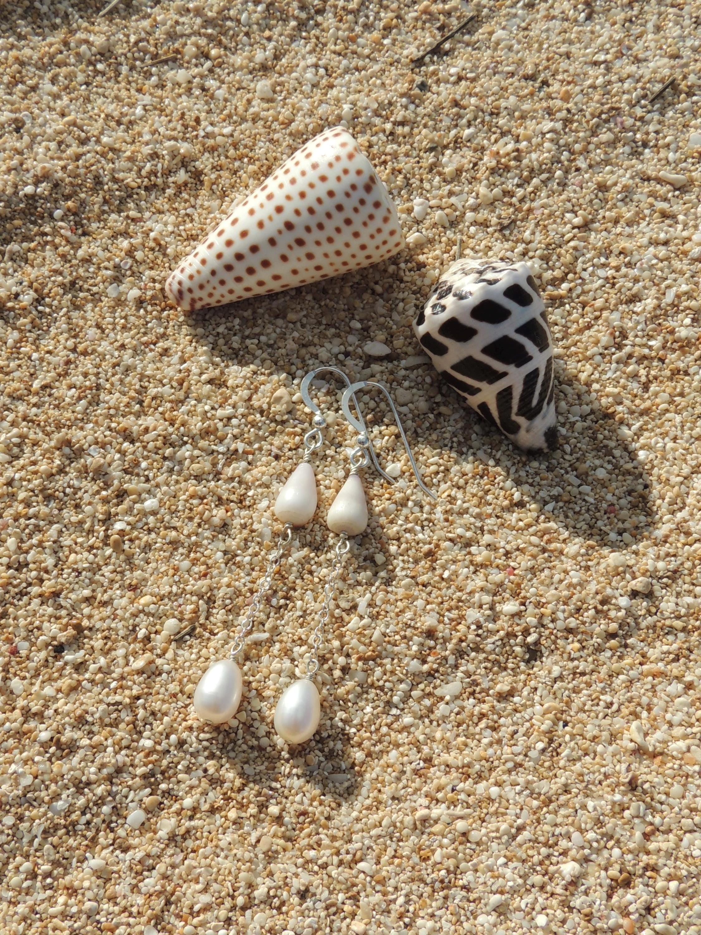 Cone Shell Chain Earrings
