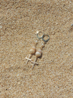 Cone Shell / Cross Charm Huggies