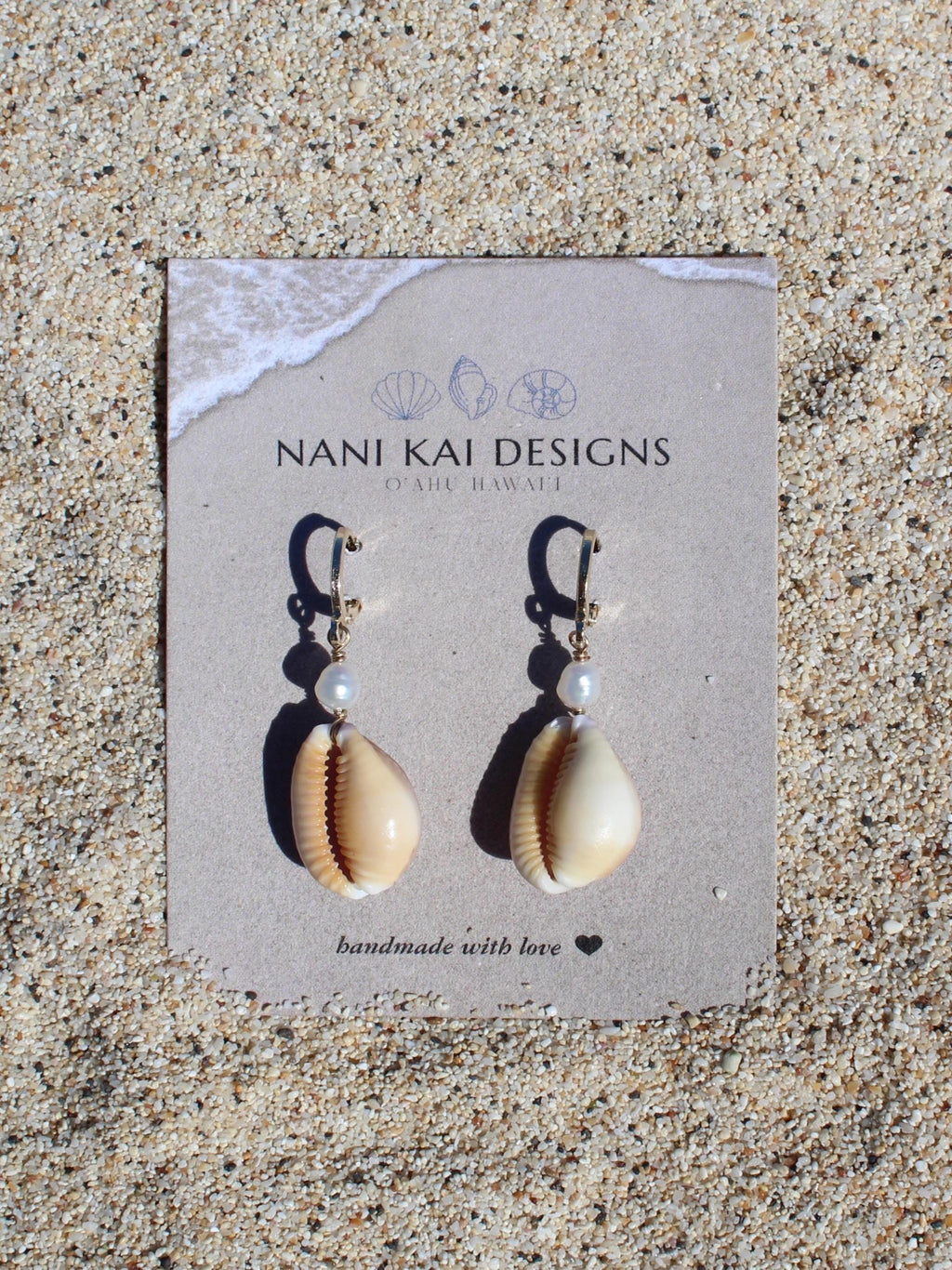 Honey Cowrie Shell Huggies