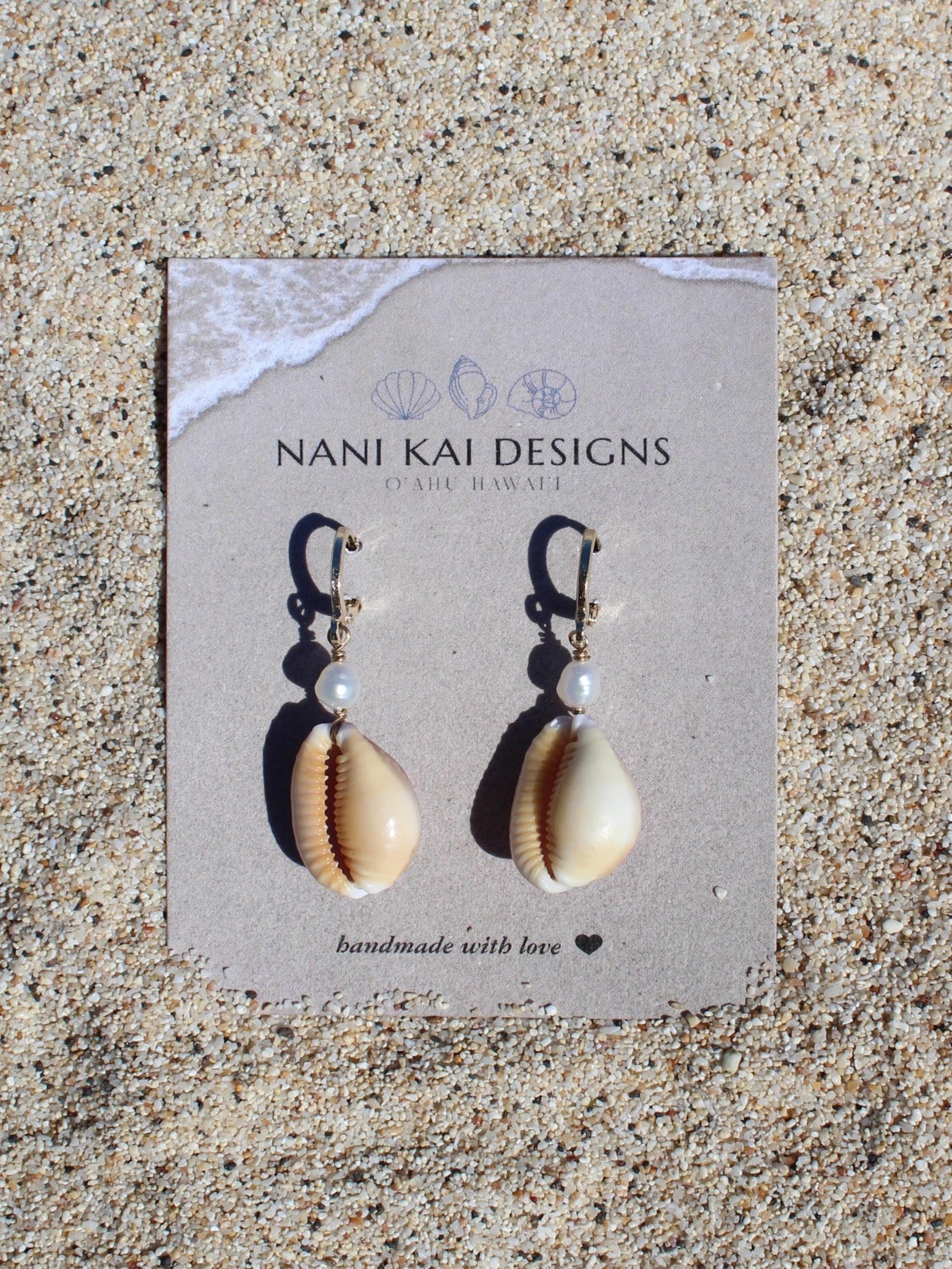 Honey Cowrie Shell Huggies