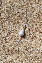 Cone Shell / Cross Charm Necklace