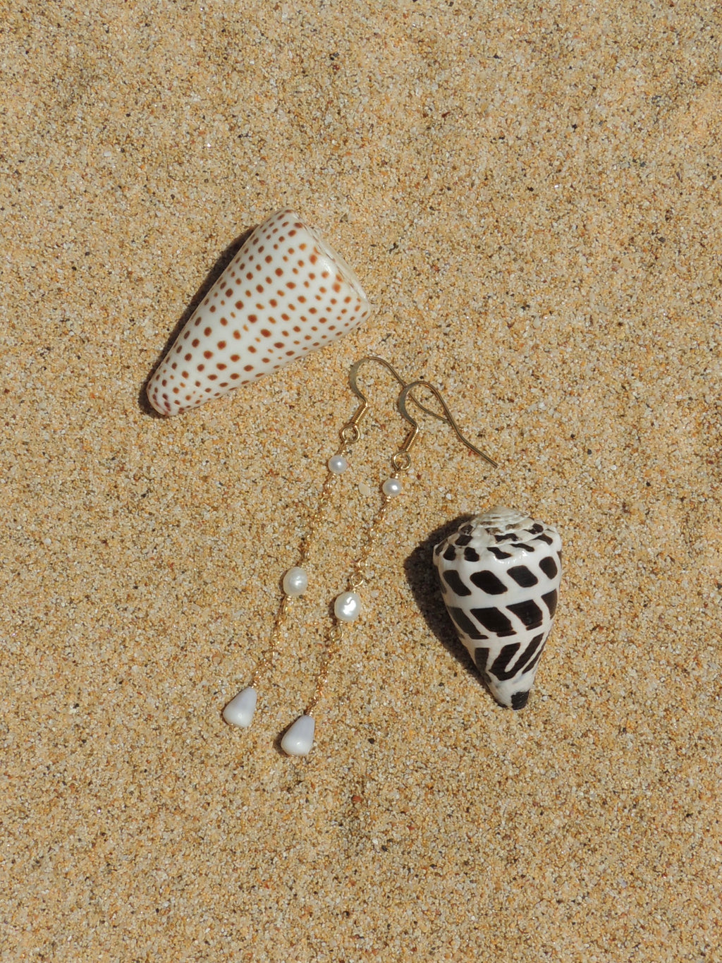 Cone Shell Chain Earrings