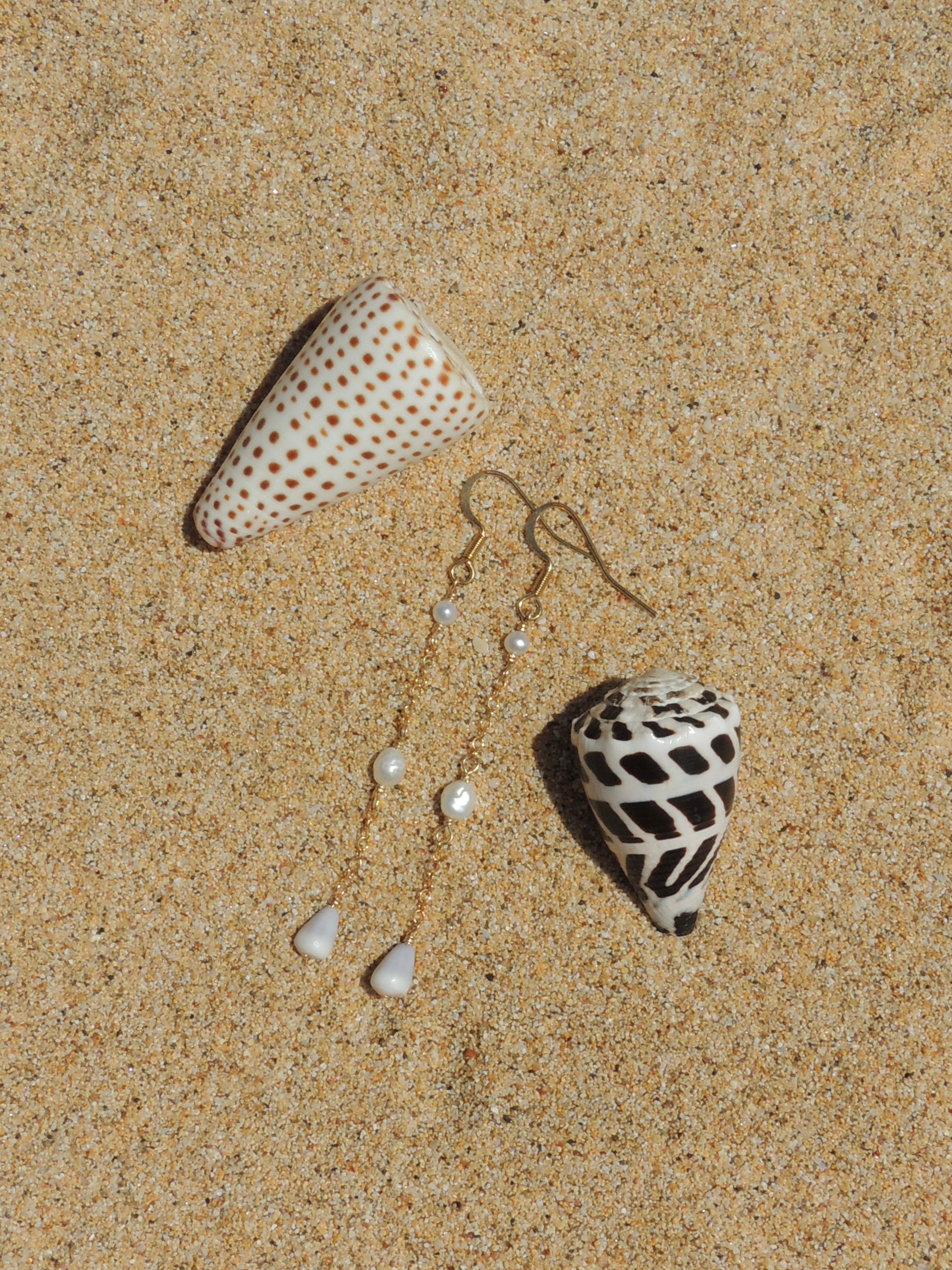 Cone Shell Chain Earrings