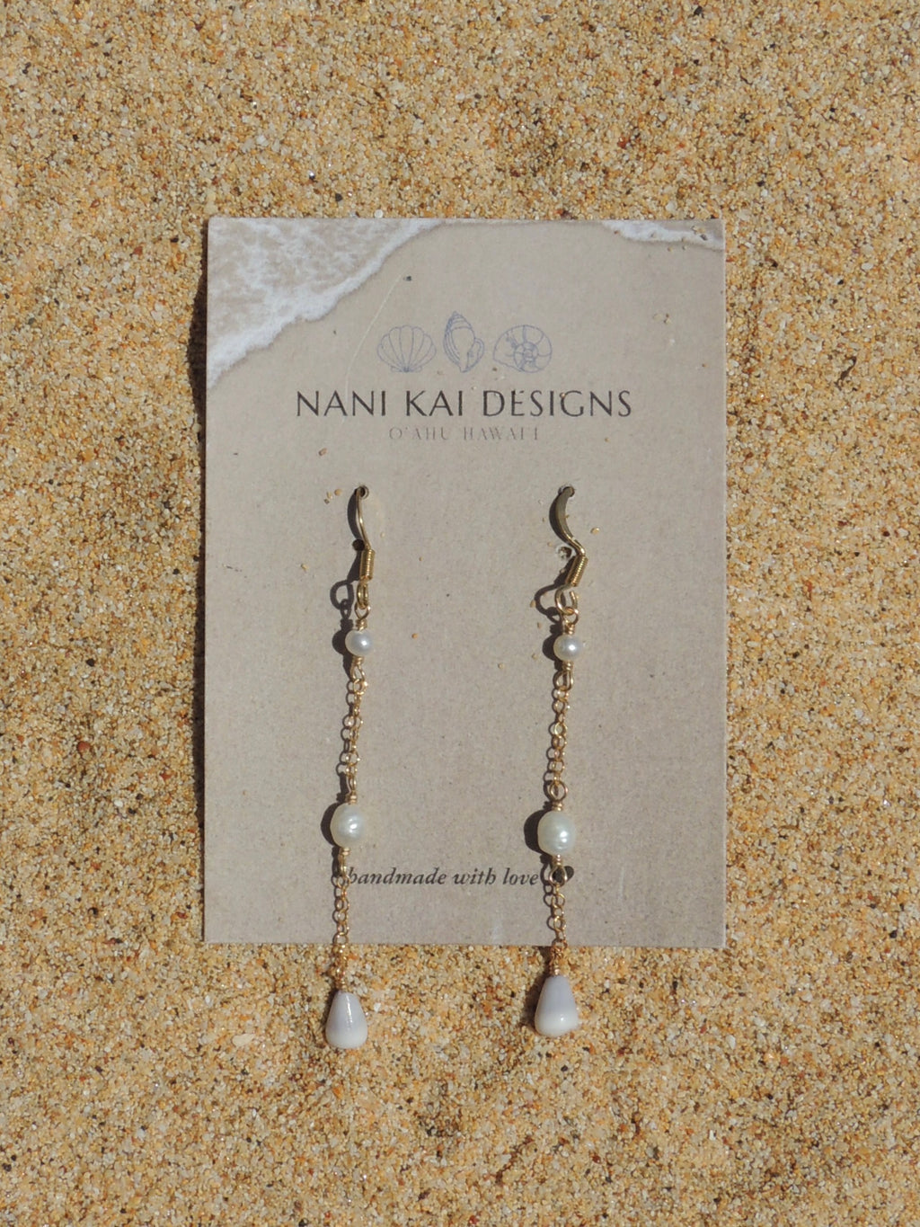 Cone Shell Chain Earrings