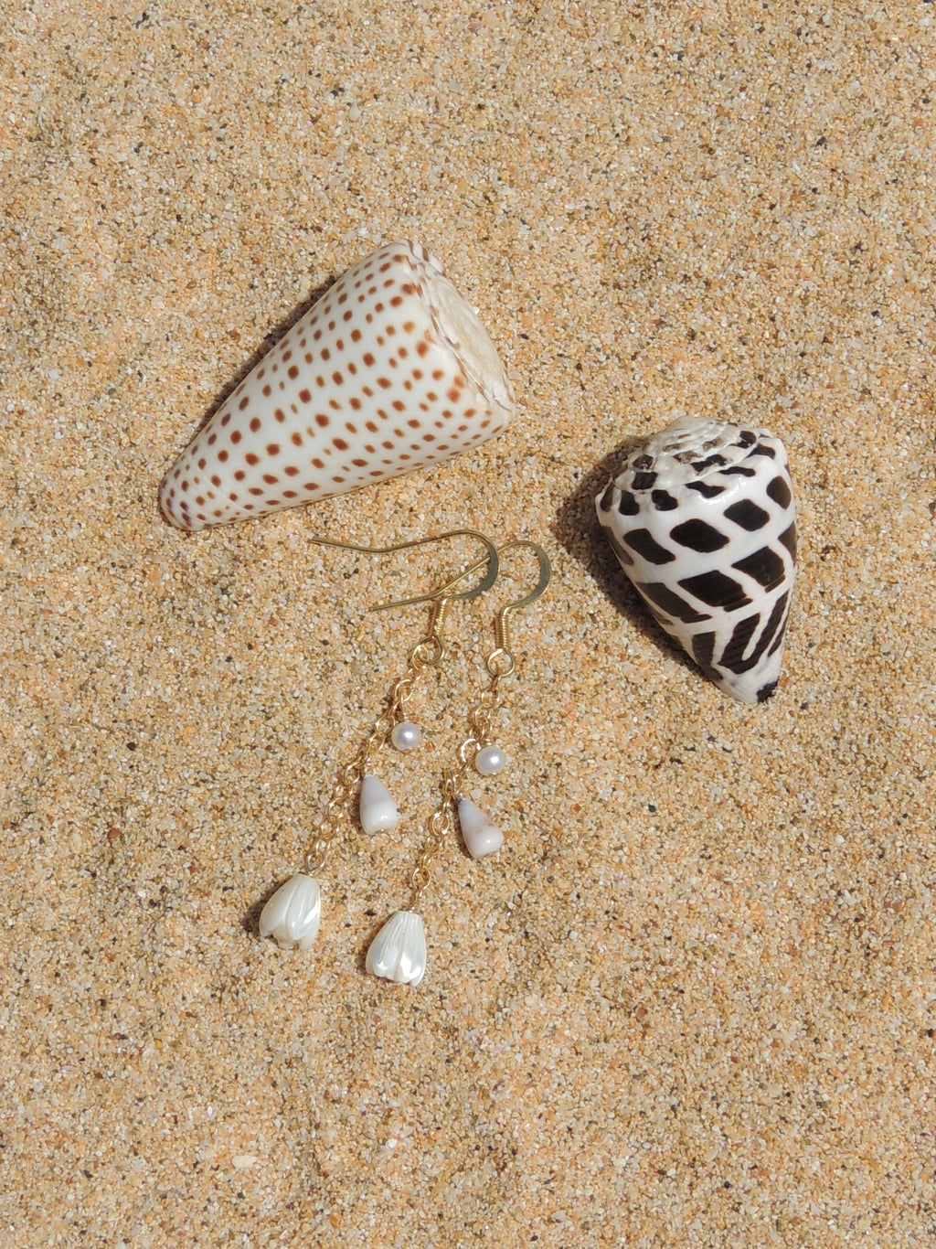 Cone Shell Chain Earrings