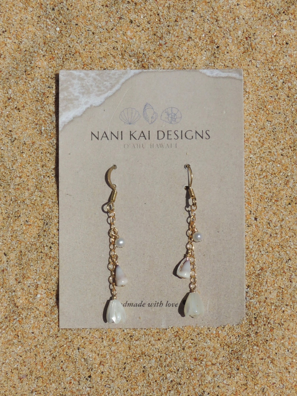 Cone Shell Chain Earrings