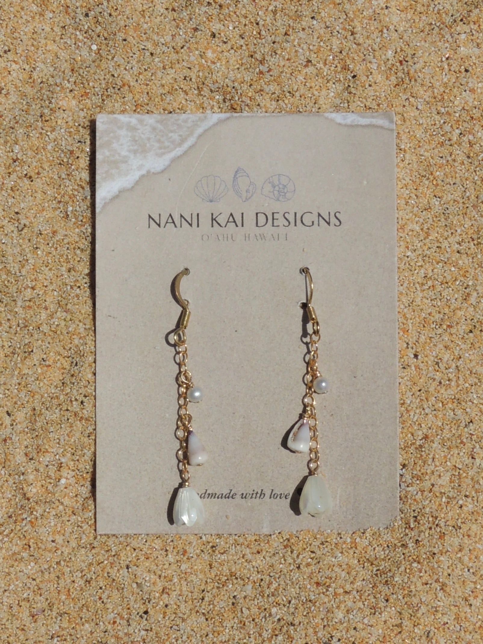 Cone Shell Chain Earrings