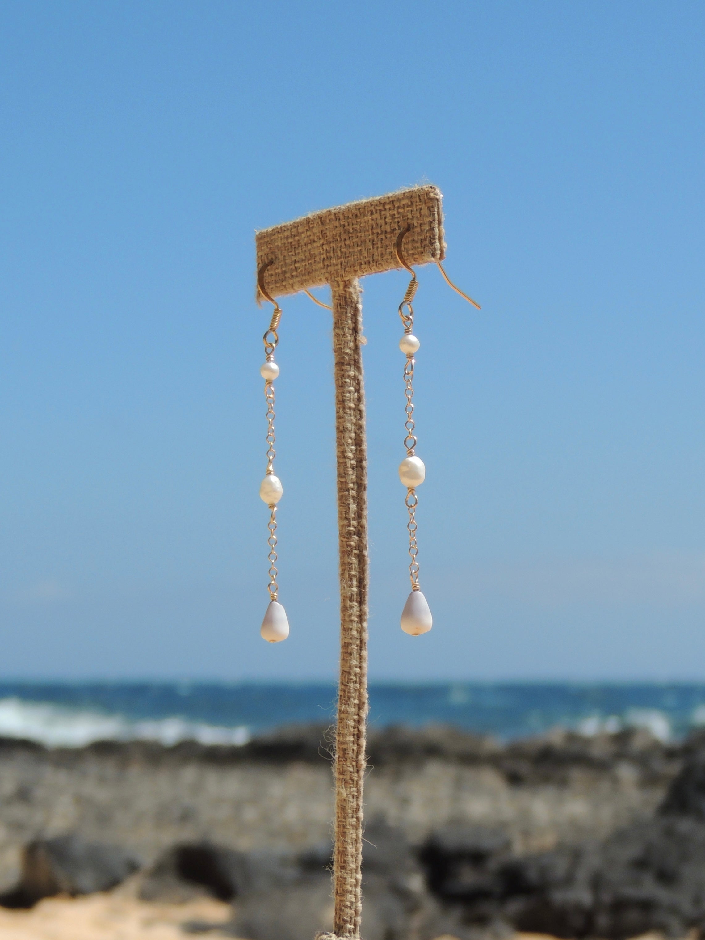 Cone Shell Chain Earrings