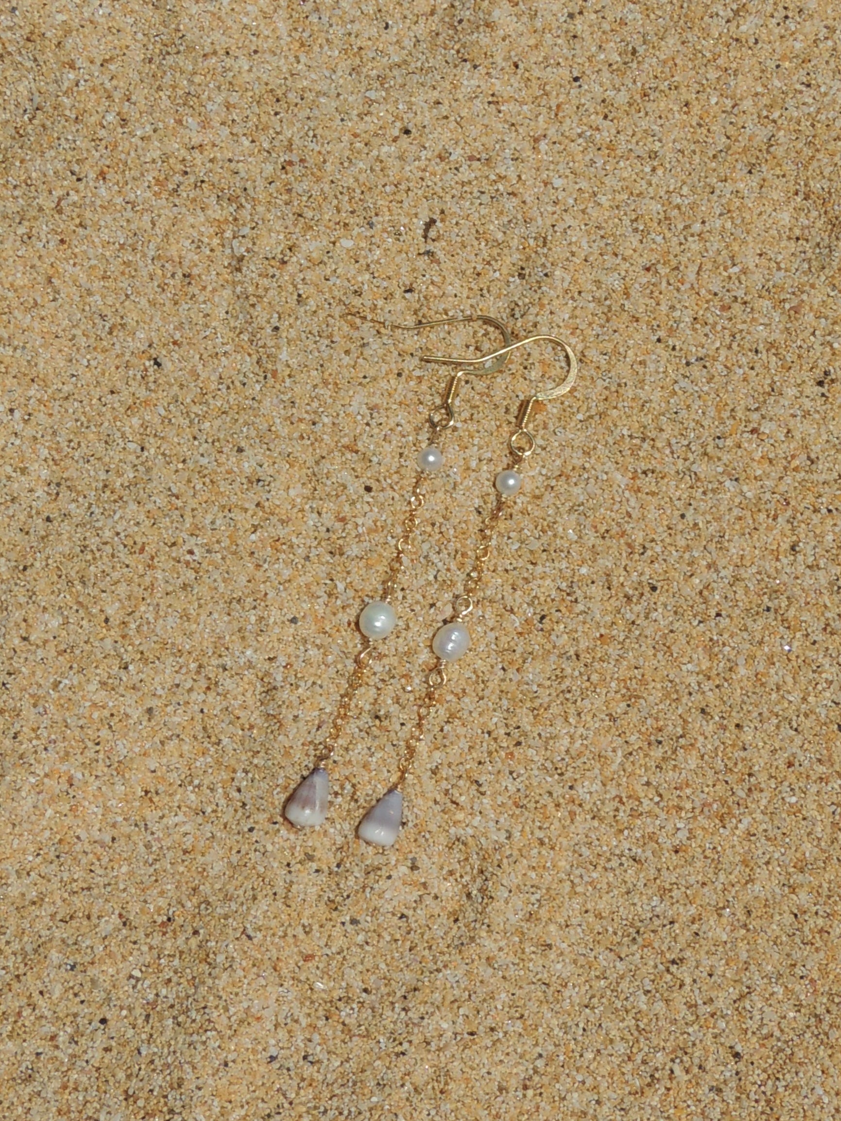 Cone Shell Chain Earrings