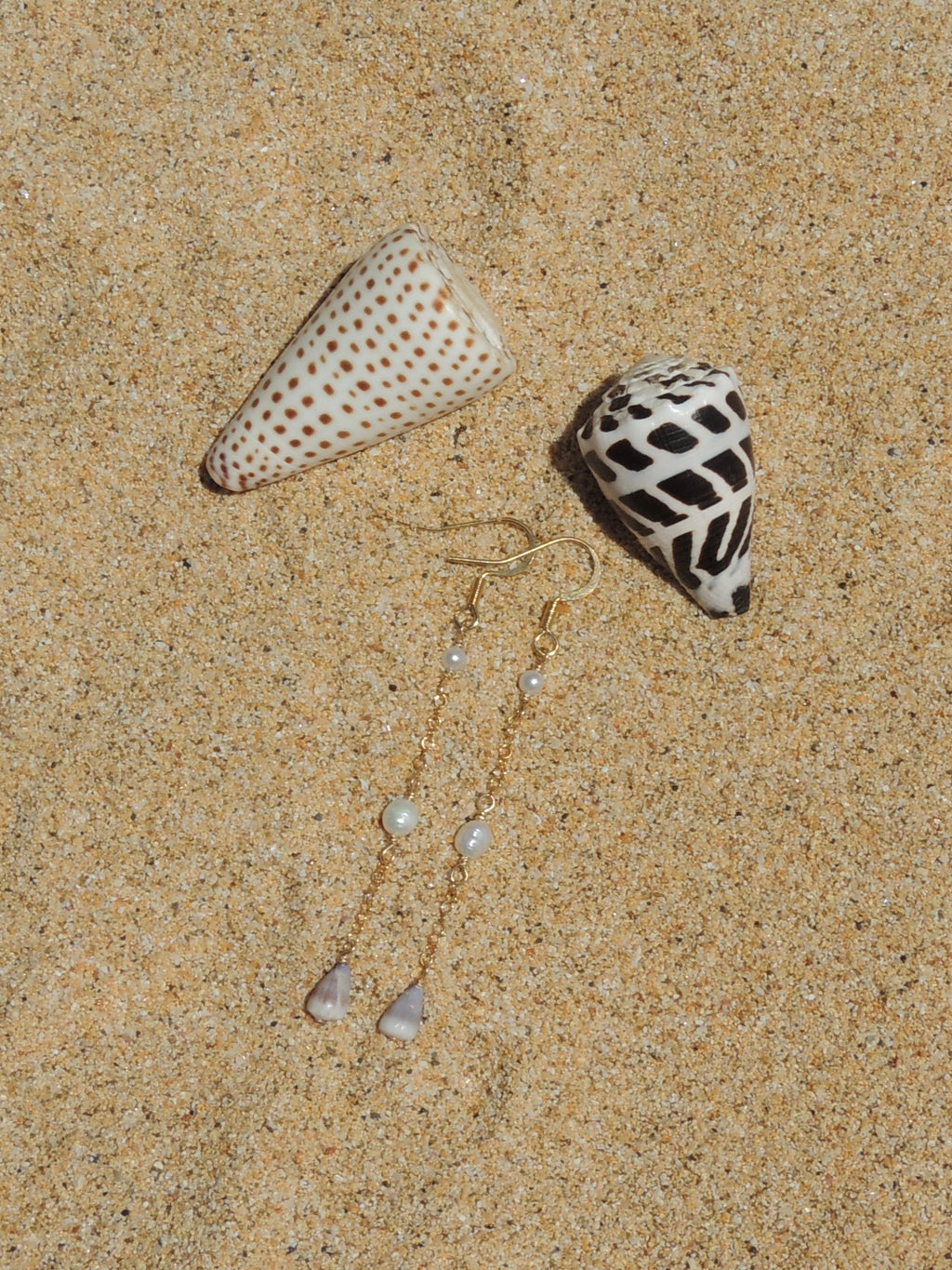 Cone Shell Chain Earrings