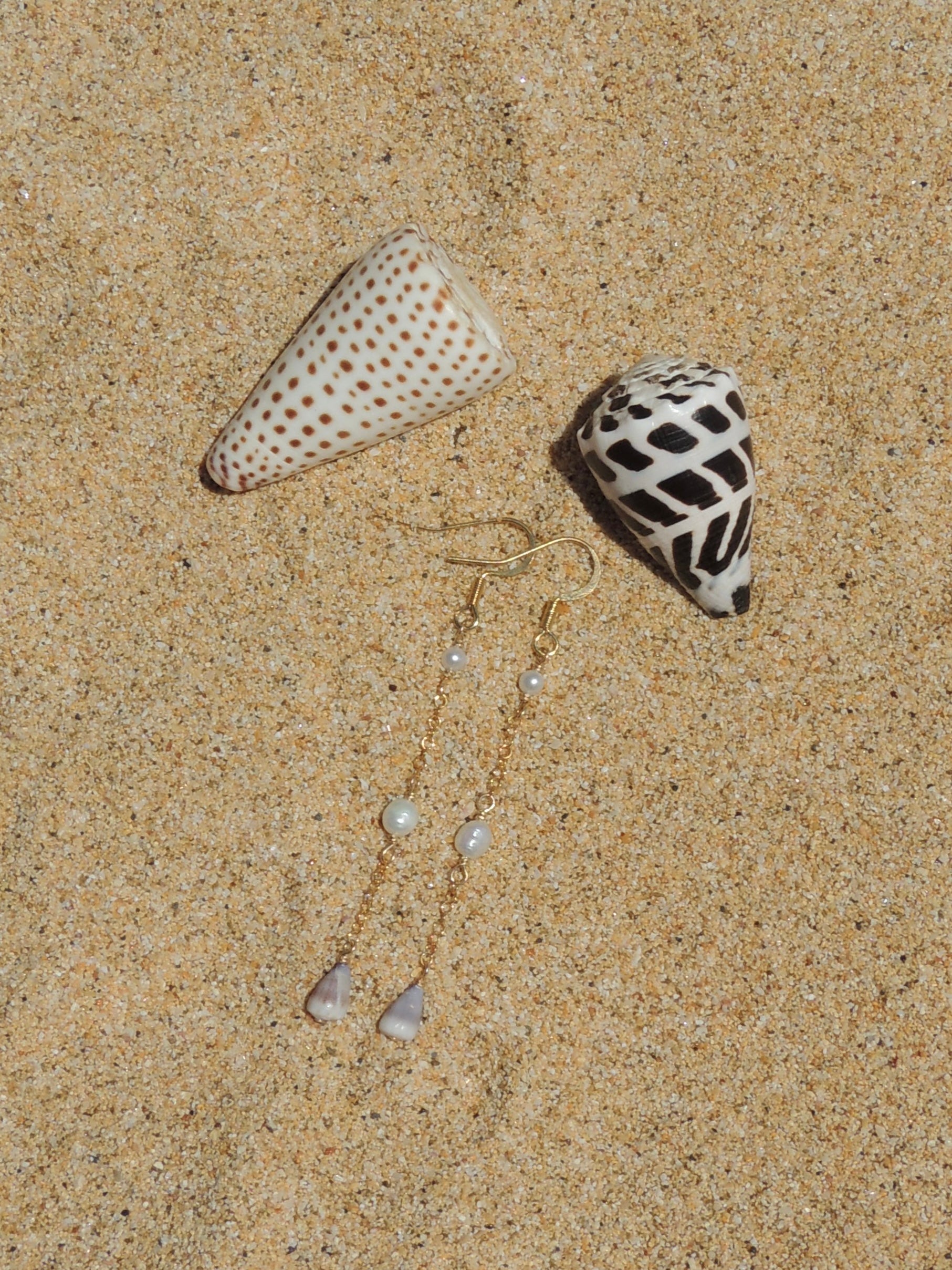 Cone Shell Chain Earrings