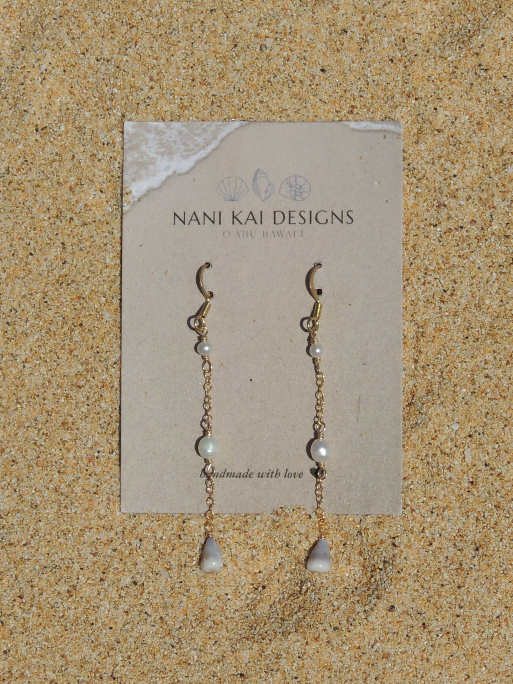 Cone Shell Chain Earrings