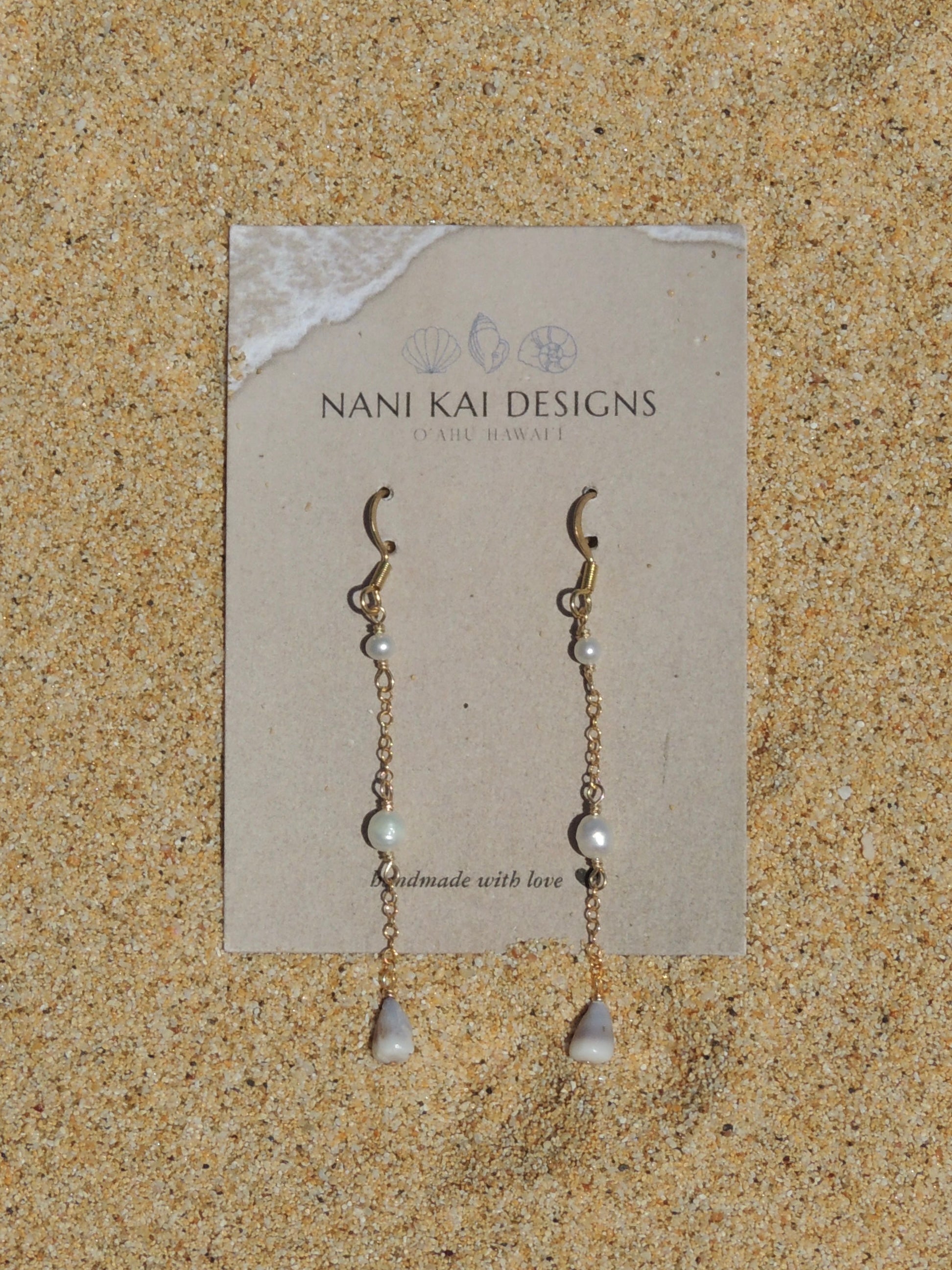 Cone Shell Chain Earrings