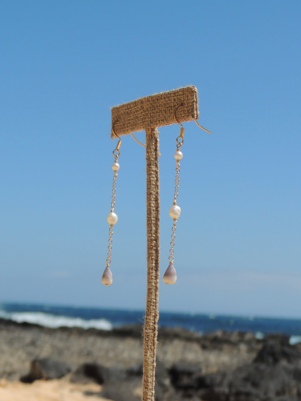 Cone Shell Chain Earrings