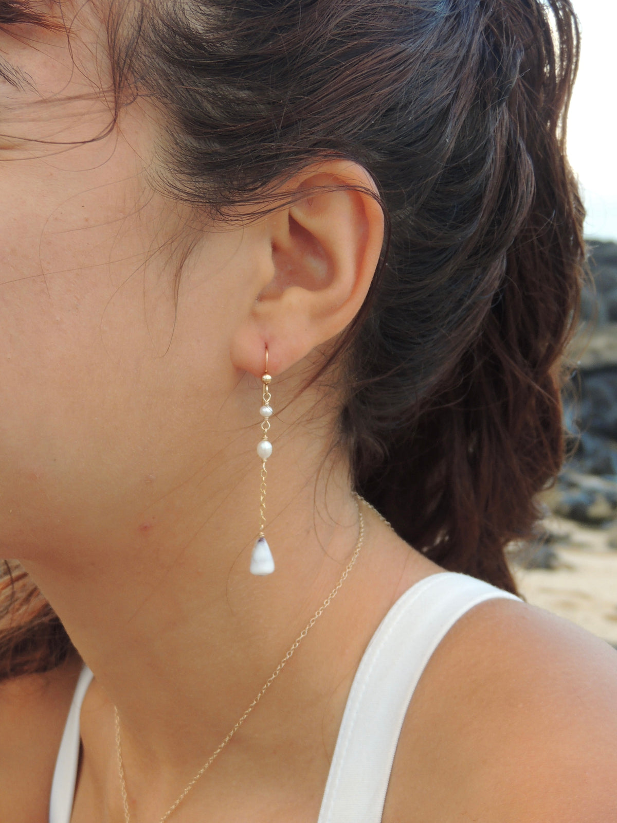 Cone Shell Chain Earrings