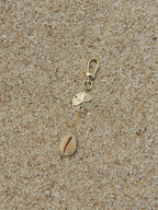 Honey Cowrie Shell Keychain