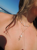 Cone Shell Choker / Blue Beads