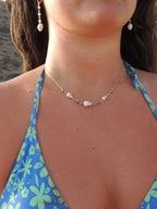 Cone Shell Choker / Blue Beads