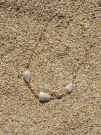 Cone Shell Choker / Gold Pearls