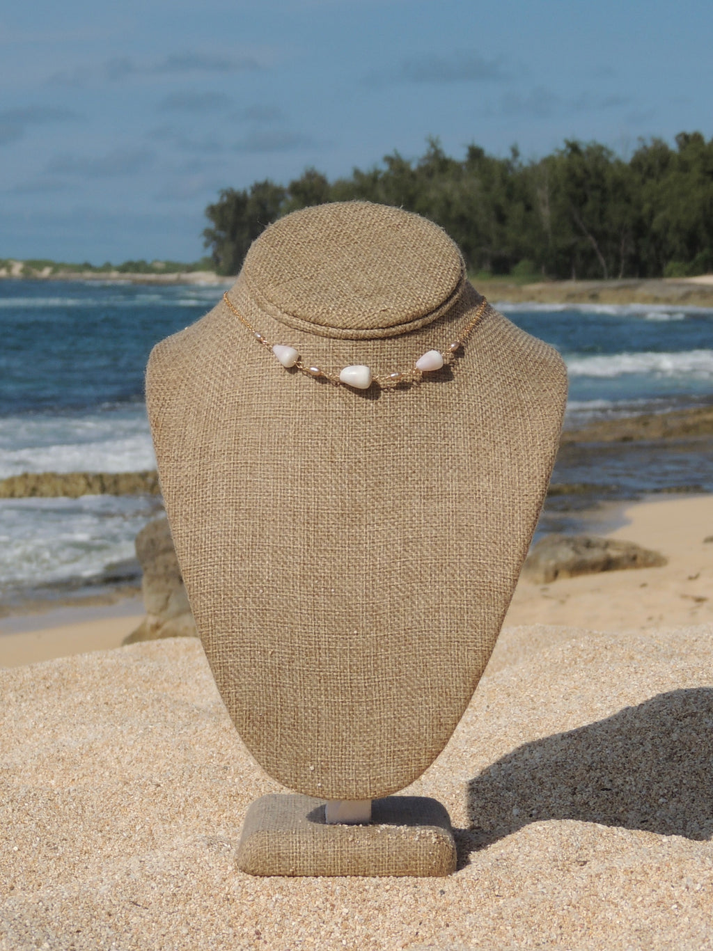 Cone Shell Choker / Gold Pearls