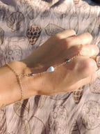 Cone Shell Handchain / Black Pearls