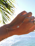 Cone Shell Handchain / Black Pearls