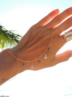 Cone Shell Handchain / Black Pearls