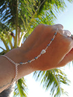Cone Shell Handchain / Black Pearls