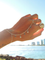 Cone Shell Handchain / Black Pearls