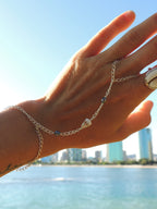 Cone Shell Handchain / Black Pearls