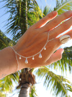 Cone Shell Handchain / White Pearls