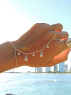 Cone Shell Handchain / White Pearls
