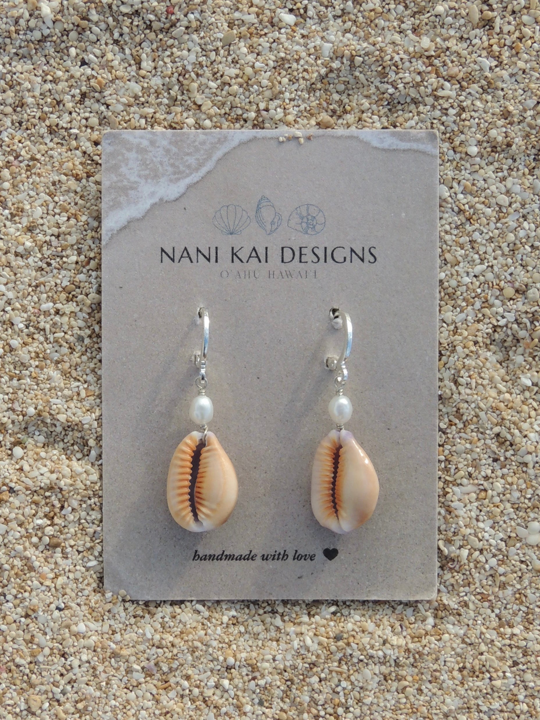 Honey Cowrie Shell Huggies