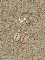 Honey Cowrie Shell Huggies
