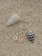 Honey Cowrie Shell Huggies