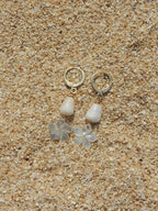 Cone Shell / Plumeria Charm Huggies
