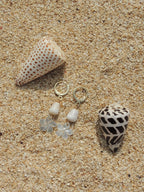 Cone Shell / Plumeria Charm Huggies