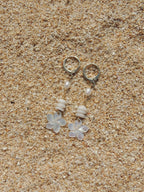Puka Shell / Plumeria Charm Huggies