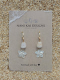 Cone Shell / Plumeria Charm Huggies