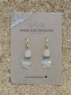Cone Shell / Plumeria Charm Huggies