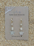 Puka Shell / Plumeria Charm Huggies