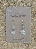 Cone Shell / Plumeria Charm Huggies