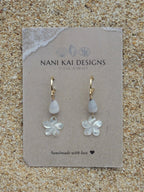 Cone Shell / Plumeria Charm Huggies