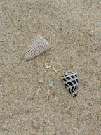 Cone Shell / Cross Charm Huggies