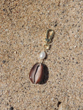Brown Cowrie Shell Keychain