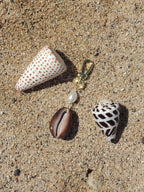 Brown Cowrie Shell Keychain