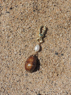 Brown Cowrie Shell Keychain