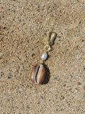 Brown Cowrie Shell Keychain