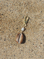 Brown Cowrie Shell Keychain
